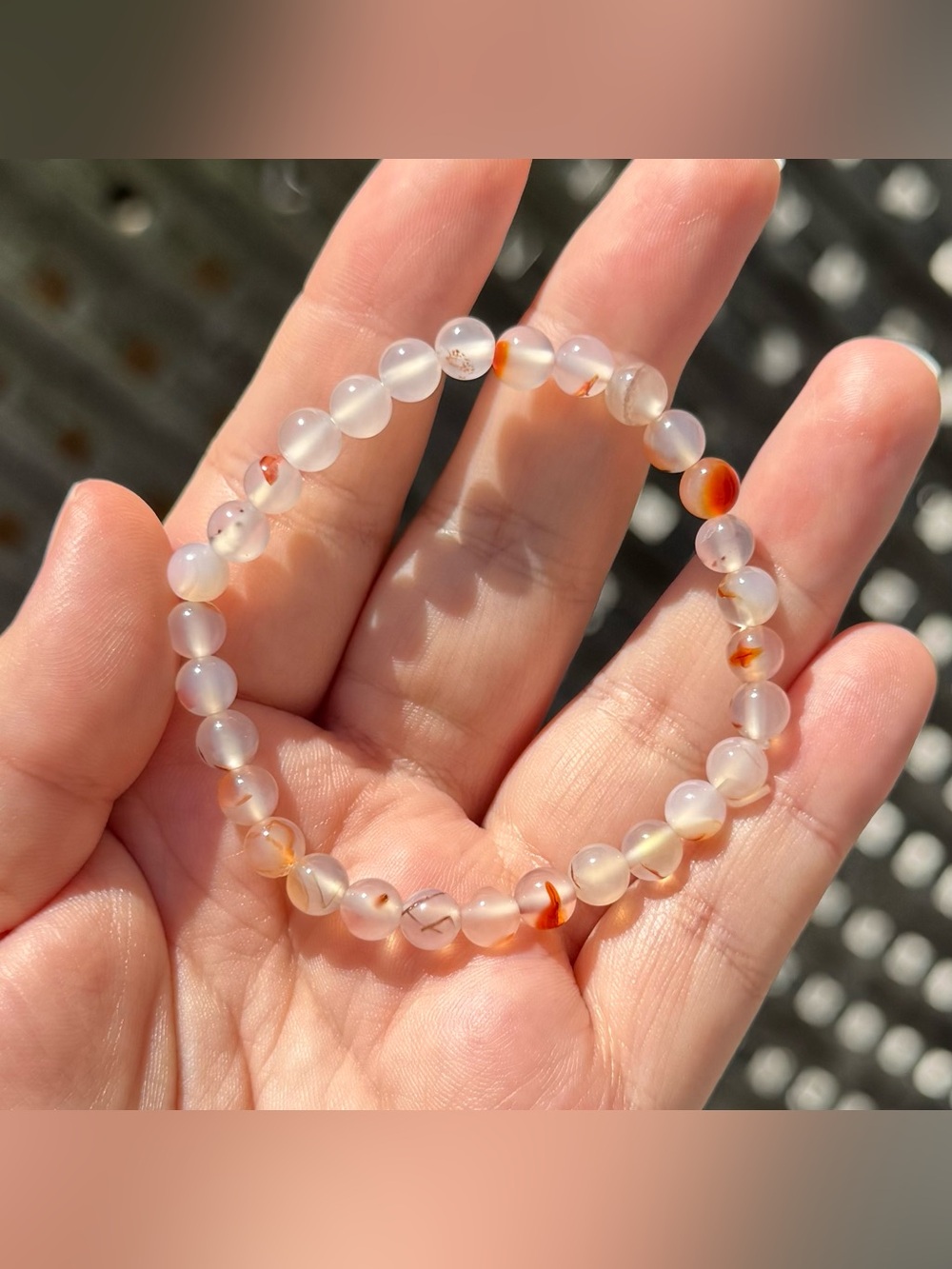 Agate Crystal Round Beaded Bracelet